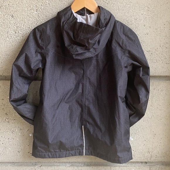 MEC Rain Jacket Black with Gray detail and fleece lining - Picture 2 of 10